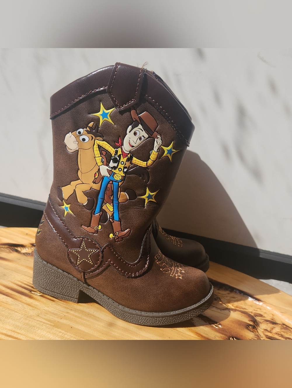 Toddler Toy Story Brown Cowboy Boots with Classic Western Character Size 5